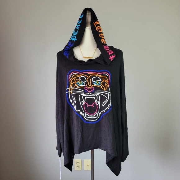 LAUREN MOSHI // ltd ed wilma neon line tiger super soft knit hooded pullover